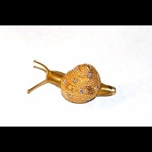 14kyg Diamond Snail Brooch By Designer Craig Drake